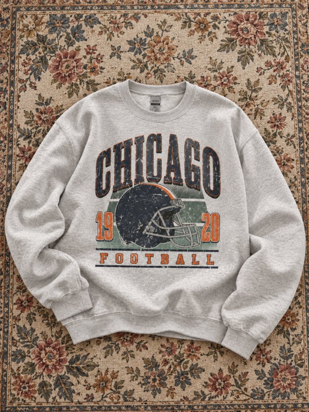 Chicago Football Gray Graphic Crewneck Sweatshirt